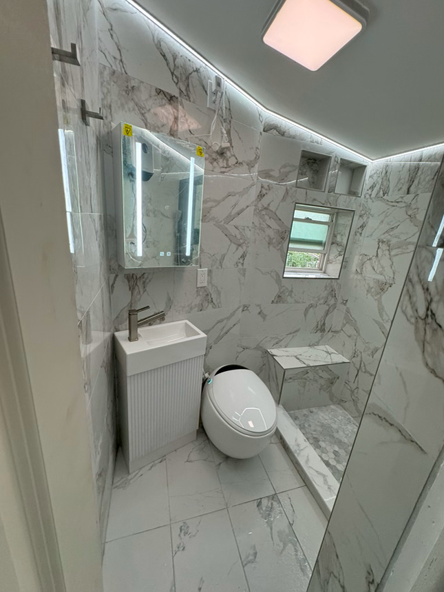 renovated bathroom in a home in Bronx, NY